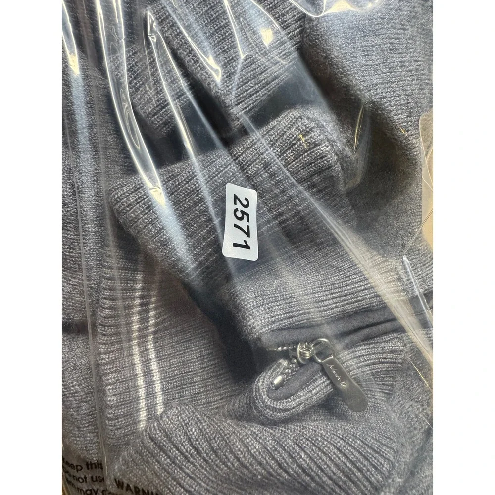 Johnnie-O Mens M Grey 100% Merino Wool Quarter Zip Pullover Sweater Heathered